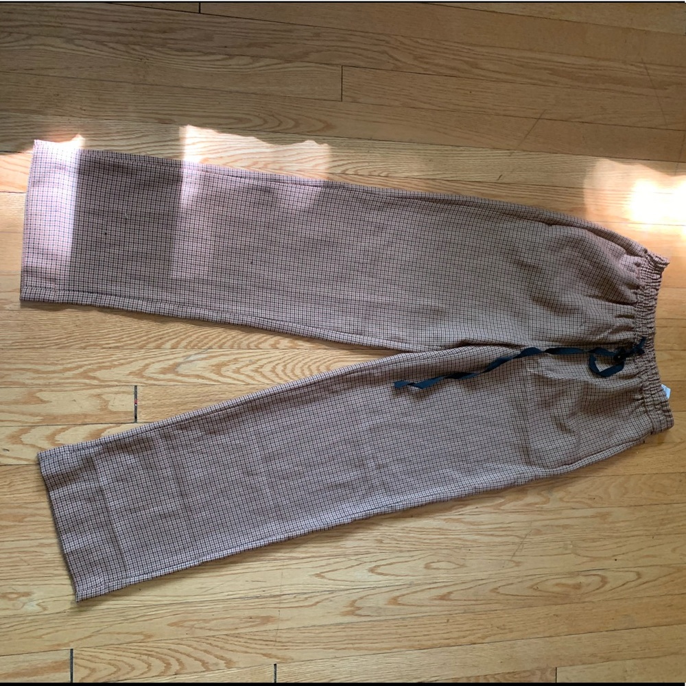 Plaid/Checkered Wide Leg Pants